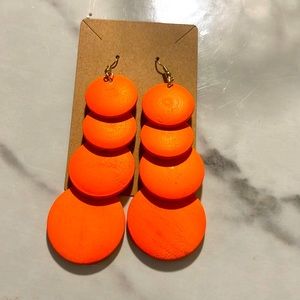 4 Tier Wooden Earrings NWOT